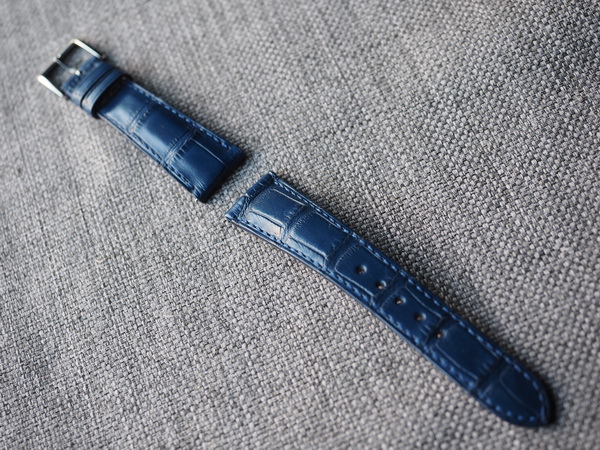 20mm 頂級短吻鱷魚錶帶-午夜藍